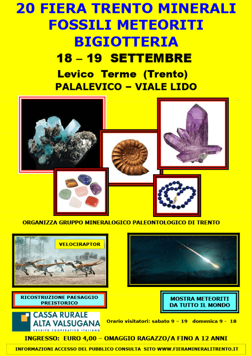 20� Fiera Minerali Fossili Meteoriti e Bigiotteria - 18-19 settembre 2021